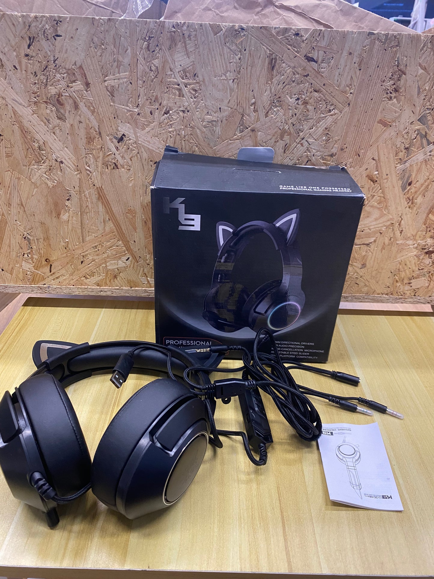 K9 - Auriculares con cable para videojuegos con micrófono