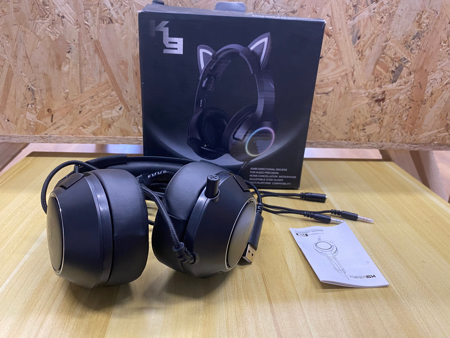 K9 - Auriculares con cable para videojuegos con micrófono