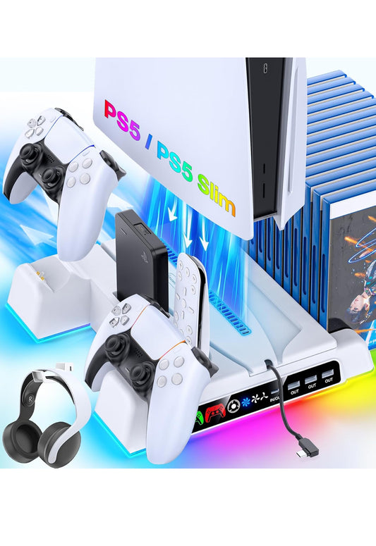Soporte para PS5 y PS5 Slim con Cargador Mando PS5