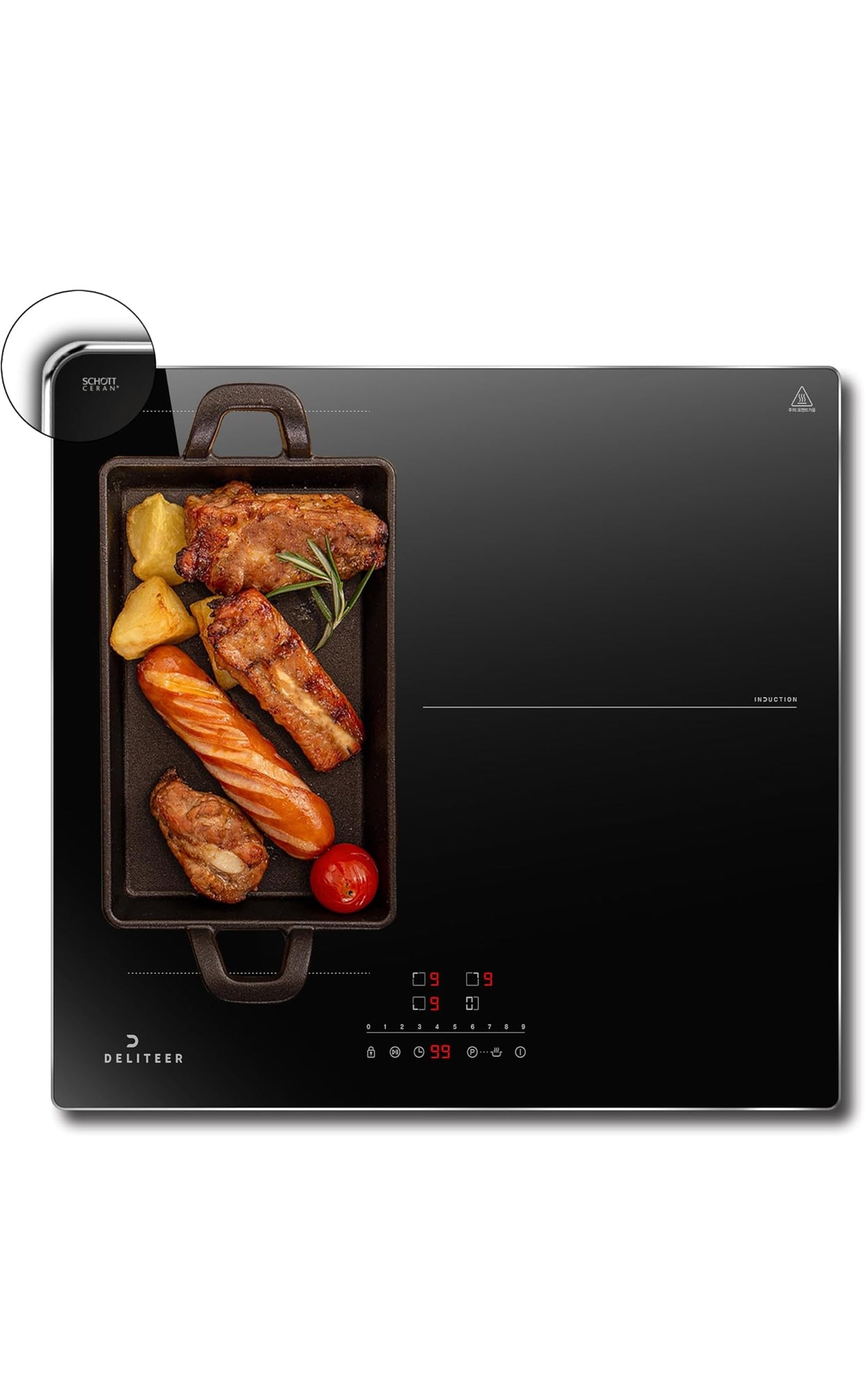 DELITEER Placa induccion 3 fuegos