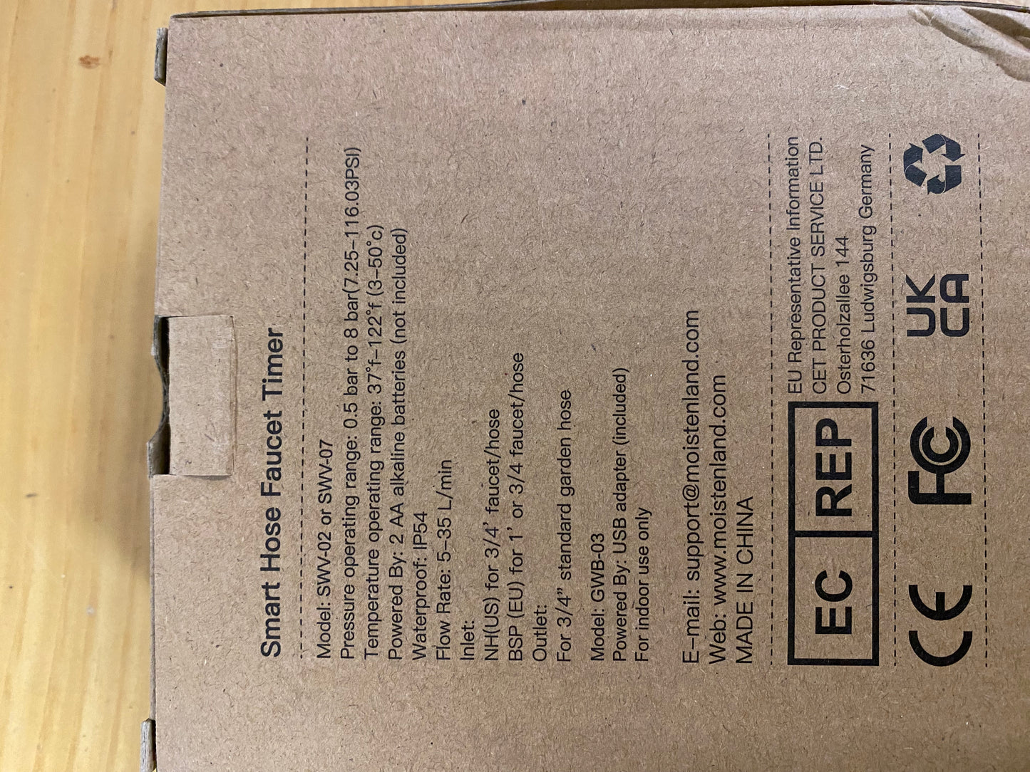 moistenland WiFi Programador Riego Automatico