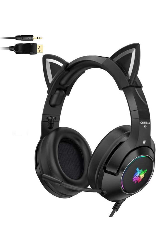 K9 - Auriculares con cable para videojuegos con micrófono