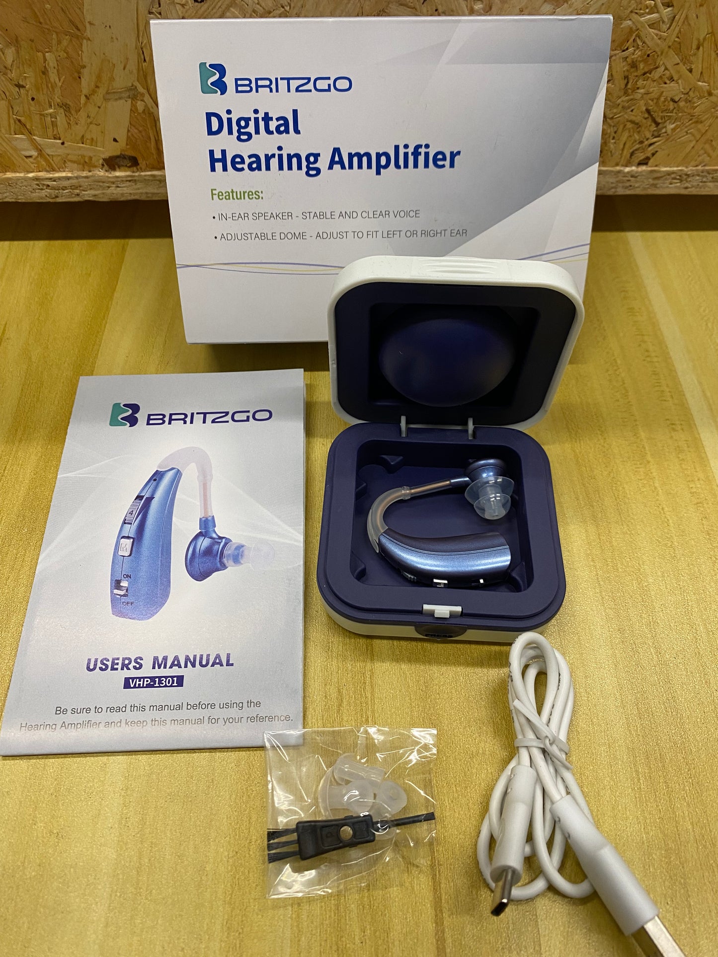 Britzgo Dispositivo recargable compacto, dos modos de sonido, carga tipo C, azul