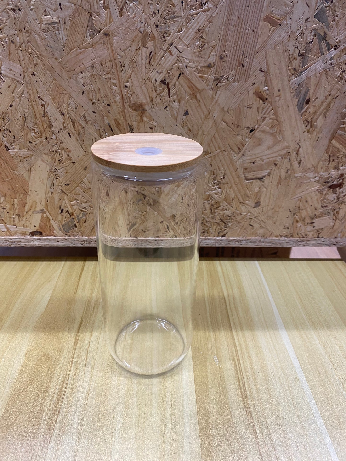 2 Vasos para beber con tapas de bambú y pajita