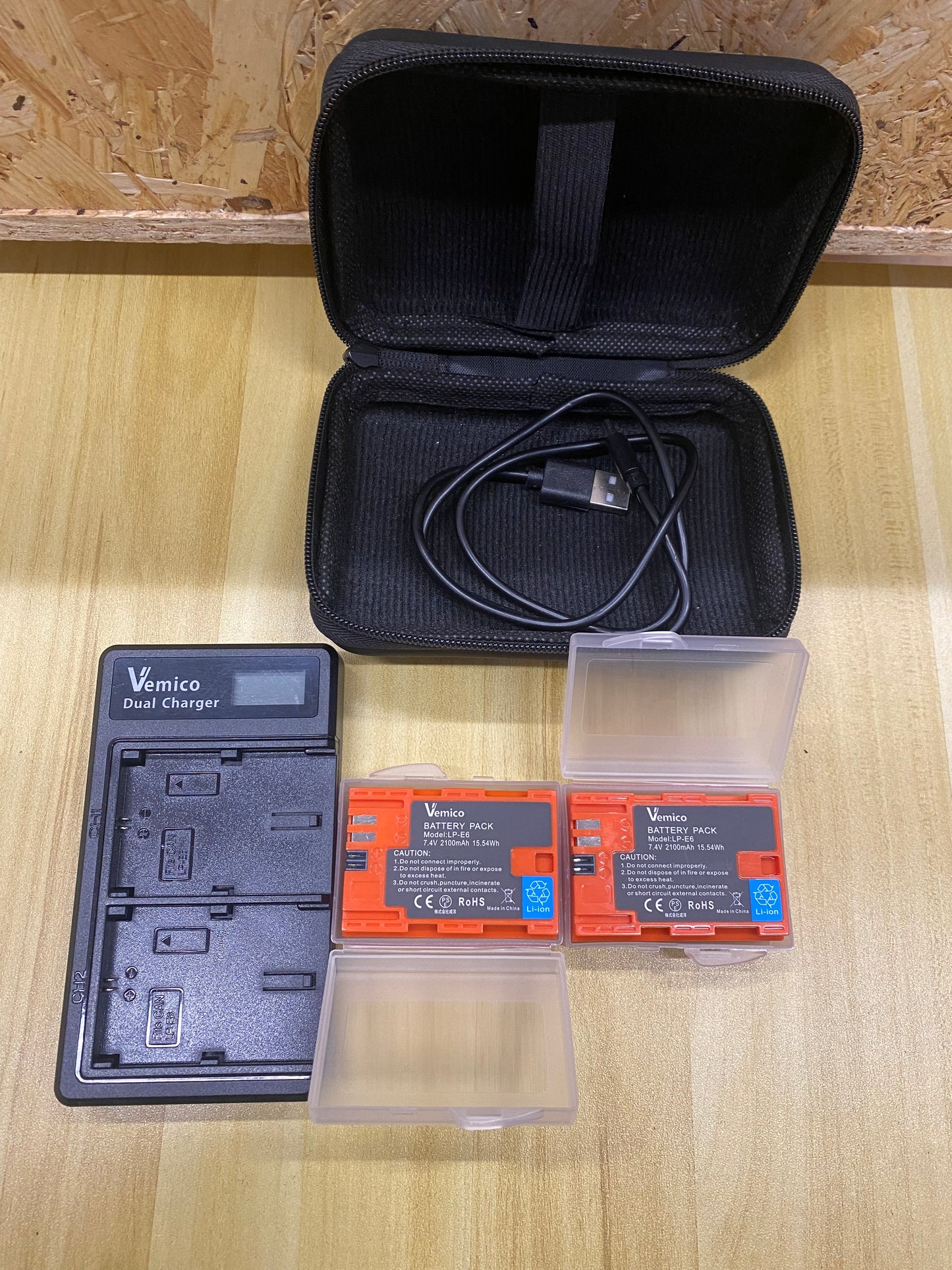 Vemico LP-E6 LP-E6N Cargador de Batería