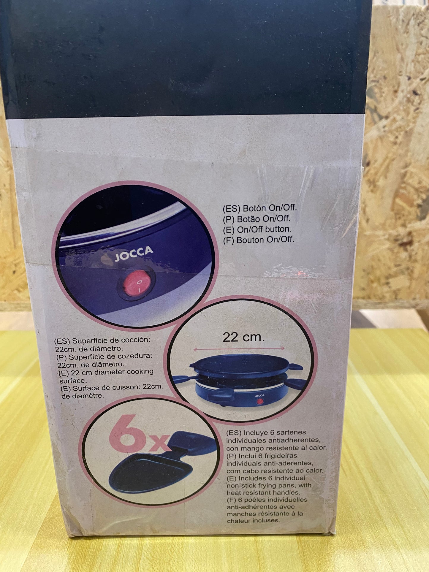 Raclette para 6 personas con forma redonda